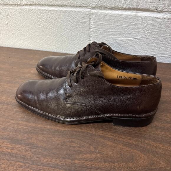 John varvatos Italian leather men’s shoes size 10.5 dress shoes brown leather main image 2